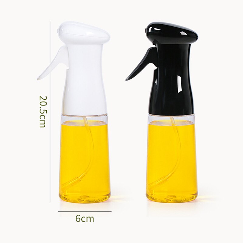 210ml husholdning kjøkken spiselig olje spray flaske olivenolje spray flaske lekkasjesikker olje potten glass sprayflaske