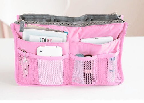 Toilet make-up makeup kosmetik taske pung arrangør skønhed nødvendigheder necessaire til kvinder forfængelighed toiletsæt rejsetaske: Lyserød