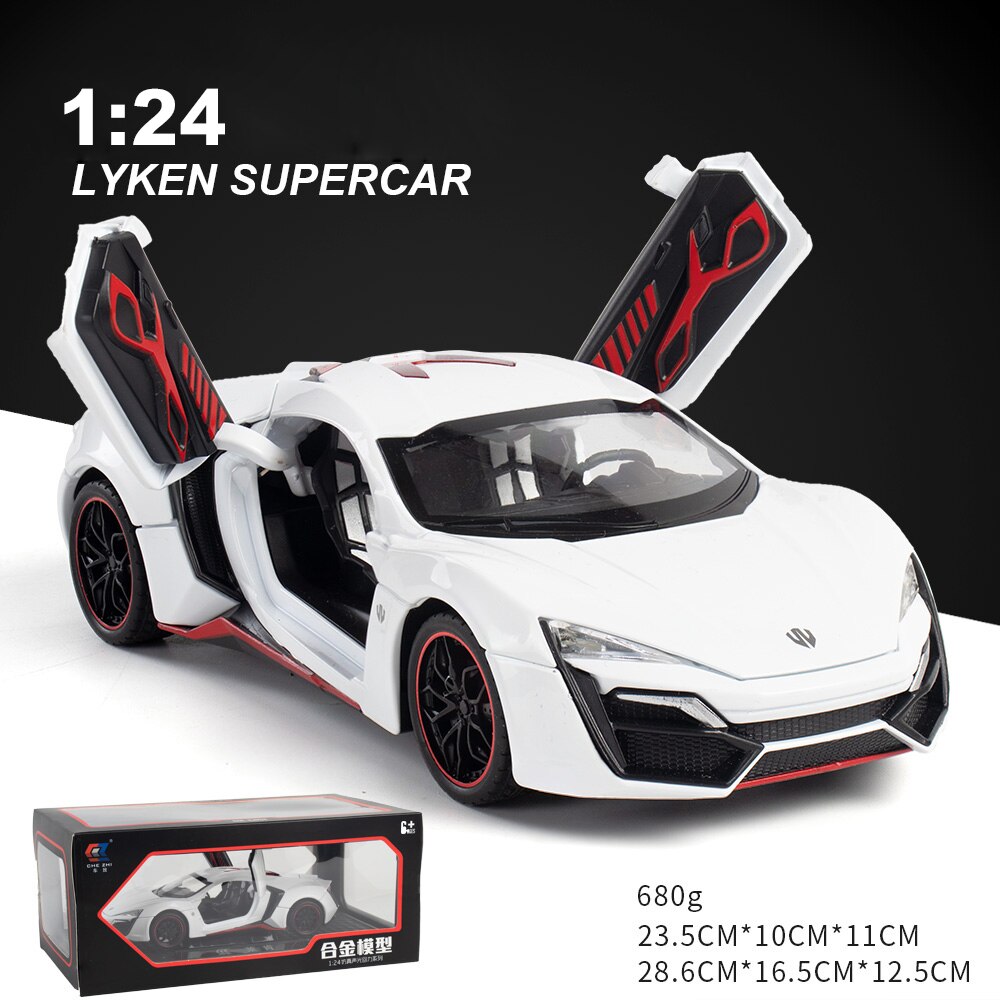 1:24 1:32 Lykan Hypersport In Lega Modello di Auto Giocattoli Pressofusi E Veicoli Auto giocattolo In Metallo Collezione Del Capretto Giocattoli Per Bambini Regali Veloce-Fast And Furious: White send box Z