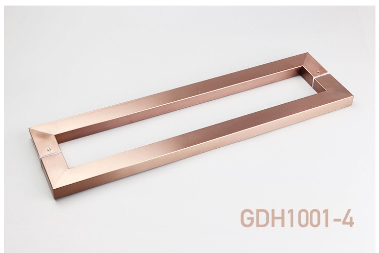 Brugerdefineret glasdør firkantet håndtag lys rosa guld træ skabshåndtag i rustfrit stål stort håndtag 600mm: Gdh 1001-4