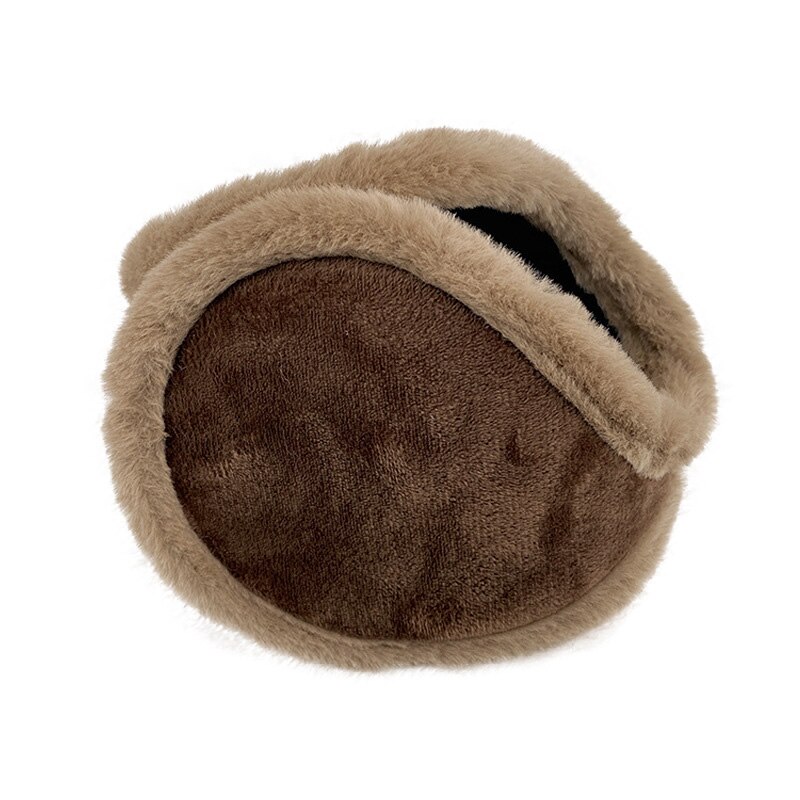 Thicken Fur Earmuffs Men Women Ear Cover Winter Plush Warmer Ear Muff Soft Protector Ear Mask Outdoor Windproof Ear Warmers: Plush-Brown