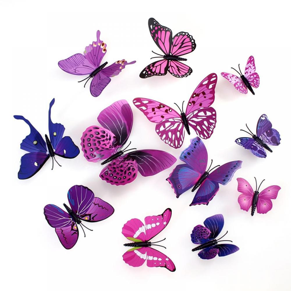 3d driedimensionale muurstickers vlinder muurstickers maat 12 pak bruiloft gordijn etalage stickers huisdecoratie: 1