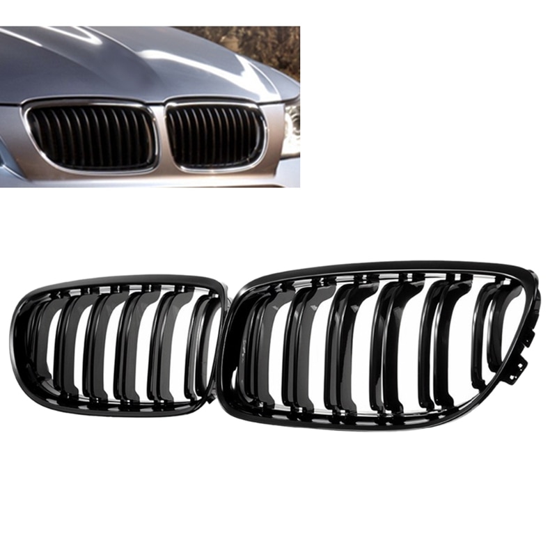 -1 Pair Car Front Grille Gloss Black Inlet Grille ... – Grandado