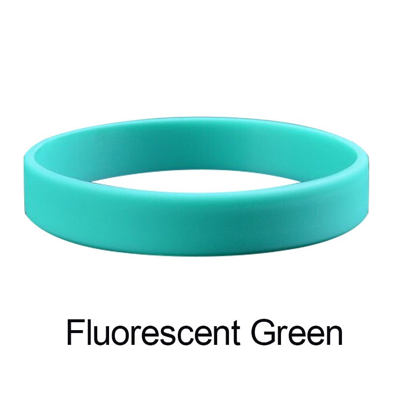 12 Color Silicone Rubber Elastic Sport Wristband Cuff Bracelets Bangles For Women Men Popular Simple Accessories: Light Green