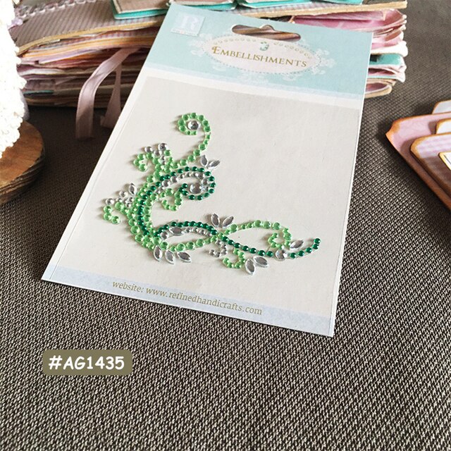 Diy Decal Adhesive Glitter Flower Sticker Craft Sticker Rhinestone Strip Scrapbooking Cloth Greeting Card Handmade Decor Sticker: I