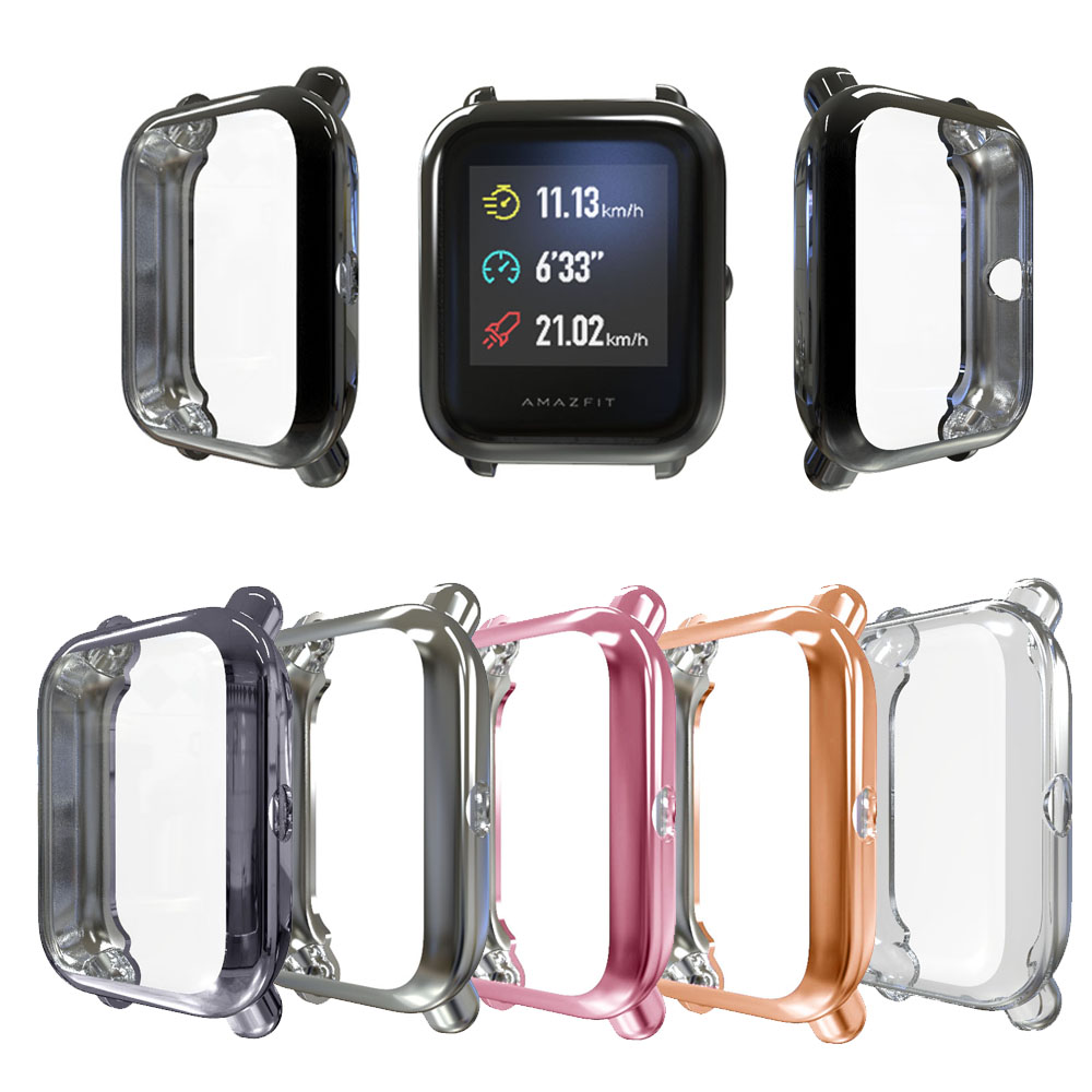 Protection Case for Huami Amazfit GTS2 mini case for Bip/Bip S/Bip lite/bip U Plating TPU Soft Cover Full Screen Protector Shell