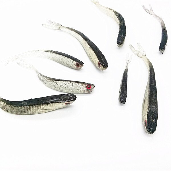 10Pcs 8cm/2g Soft Rubber Fishing Baits Lure Shot Lure Shad for Perch Pike Trout Tail Lure Fishing Accessories: 10pcs