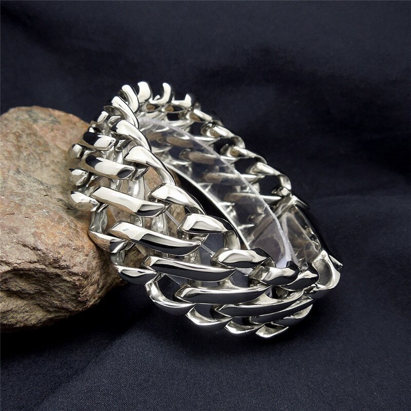 ZORCVENS – Bracelet en acier inoxydable pour homme, bijoux couleur argent, 24mm de large, 316L