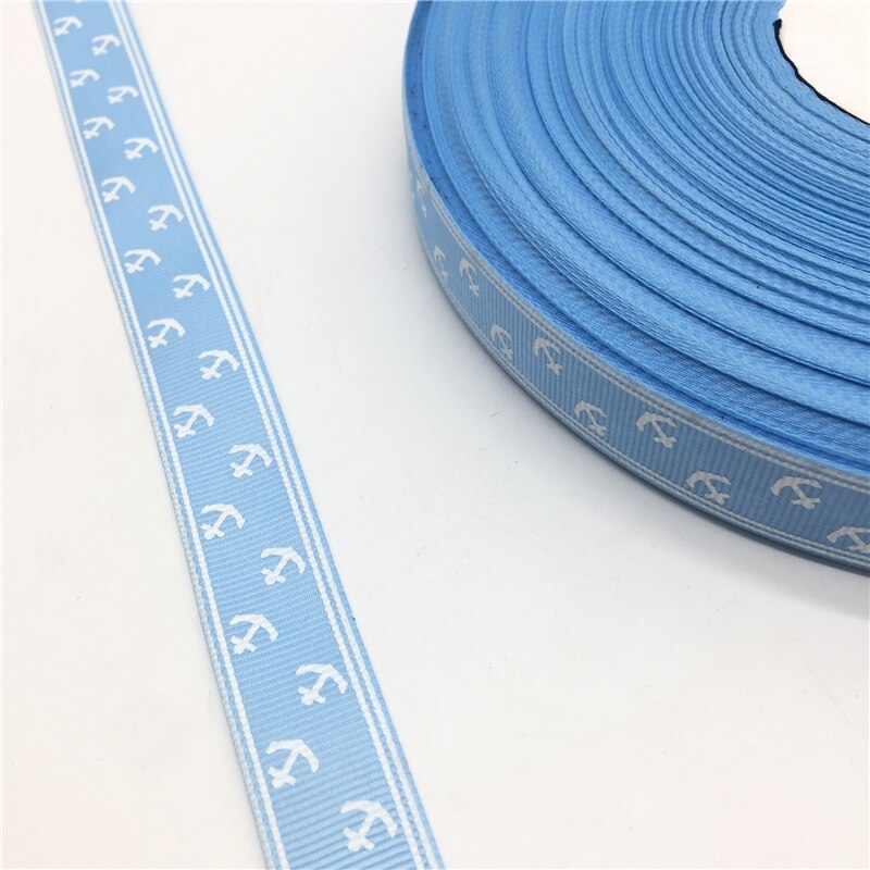 6 kleuren 3/4 "(20mm) 5 yards Gedrukt Anker Grosgrain Lint Voor Riem Cadeau Verpakking Bruiloft Decoratie Kerst Levert