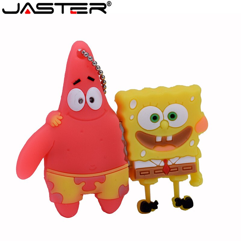 JASTER Sponge Bob usb flash drive cartoon Patrick Star&Sponge Bob Pendrive USB2.0 Flash 4GB/8GB/16GB/32GB/64GB Memory Stick