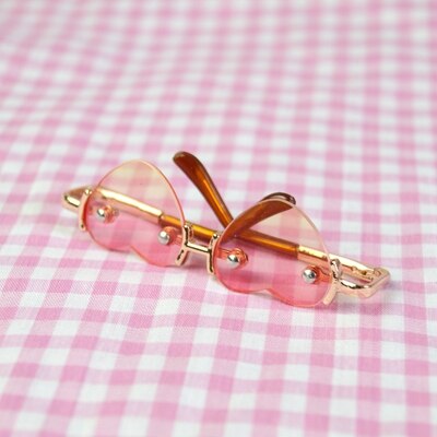 BJD Golden Sunglasses Heart Glasses Bookman Prop For 1/3 24" 60cm SD SD17 70CM DD DOD DK DZ Volks Doll HEDUOEP: pink