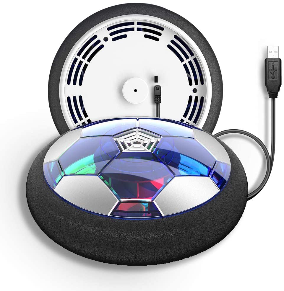 Luft sväva fotboll inomhus fotboll leksak färgglad musik ljus kraft blinkande boll leksaker barn sport spel barn pedagogisk: 18 cm usb-laddningar