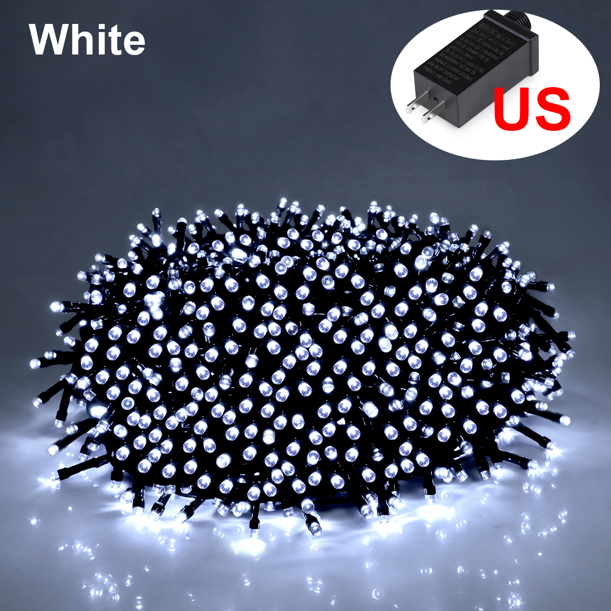 328FT-33FT LED String Christmas Light 100-1000 Lights Outdoor Waterproof Fairy Garland Lights Party Halloween Decorations Lights: moon blue / 0-5W