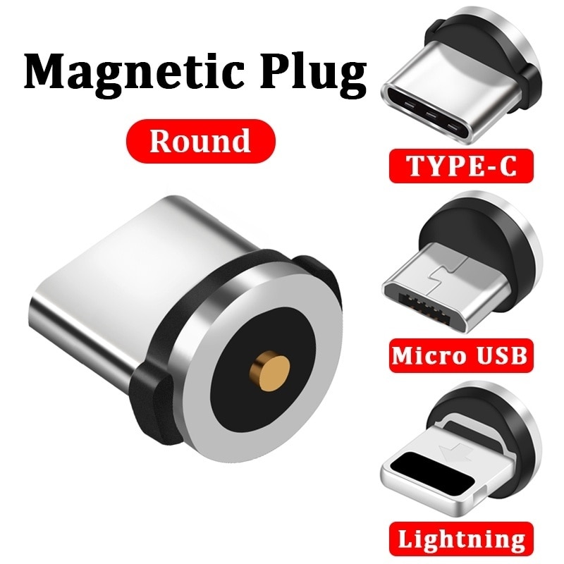 5Pcs Magnetische Usb-kabel Plug Snel Opladen Type C Kabel Doos Magneet Charger Hoofd Micro Usb-kabel Mobiele Telefoon kabel Usb Cord Plug
