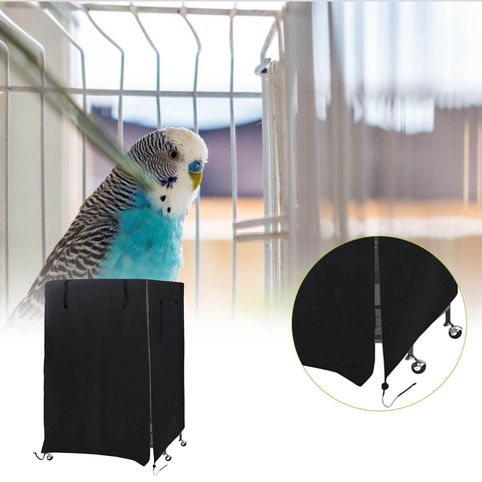 Parrots Aviary Bird Cage Cover Good Night Oxford Cloth Waterproof Anti-UV Birdcage Cover With Mesh Window For Large Bird Cage