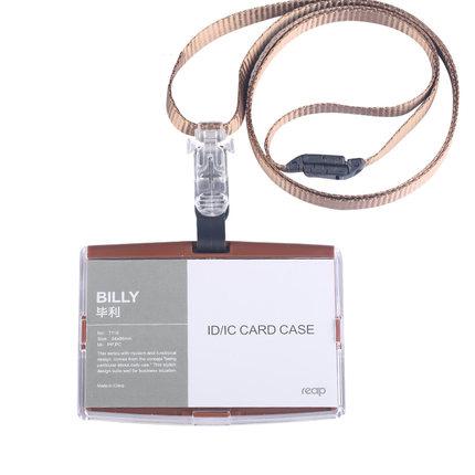 Porte-Badge multicolore d'affaires de étui pour carte d'identité acrylique avec des fournitures scolaires d'employé de lanière de sécurité (taille Standard)