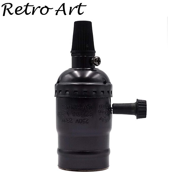 E27 E26 vintage pendant lamp socket metal hanging lampholder: S-Pearl Black / E26