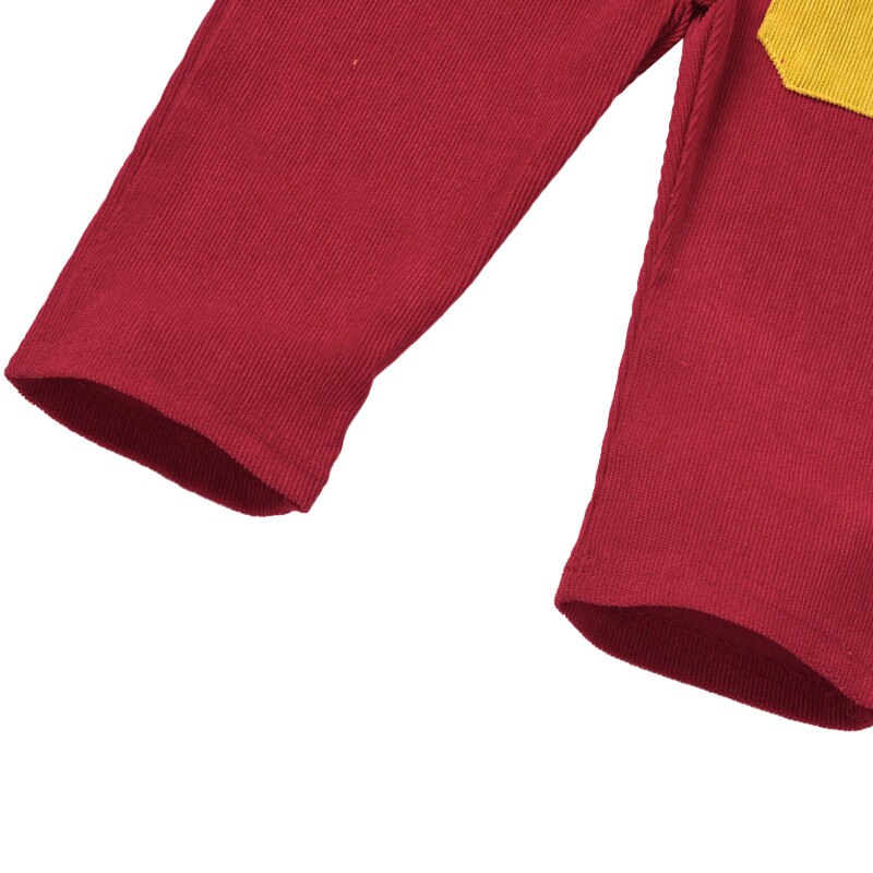 Babybroek met bretels, corduroy jumpsuit, herfst mouwloos zijzak patch kleur herfst schouder knopen kleding
