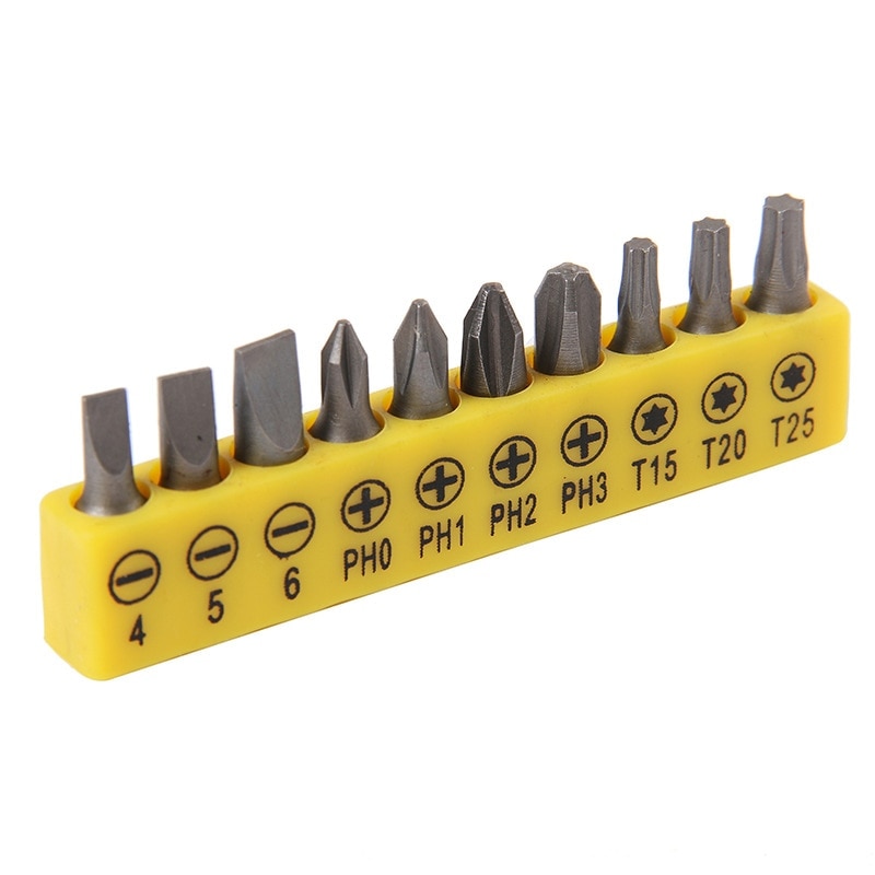10Pcs Insert Bit Set Torx Flat Head Cross Electric Screwdriver Screws Head: B