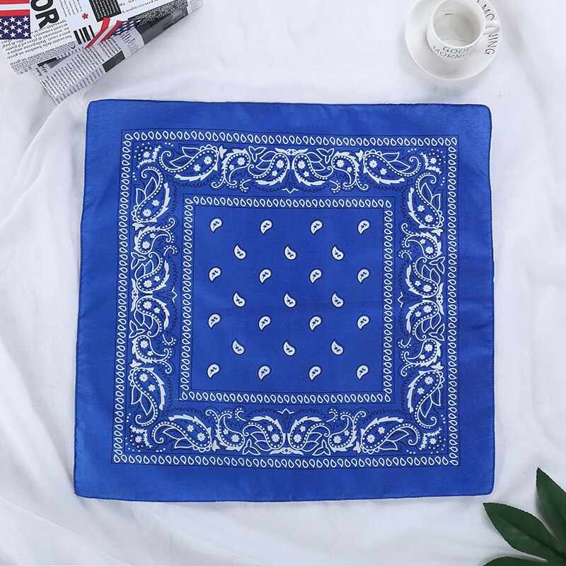 Rock coole meisjes haaraccessoires bandana vierkante sjaal vrouwelijke bandana's hoofddeksels vrouwen haarelastiek hoofddoek: Blauw