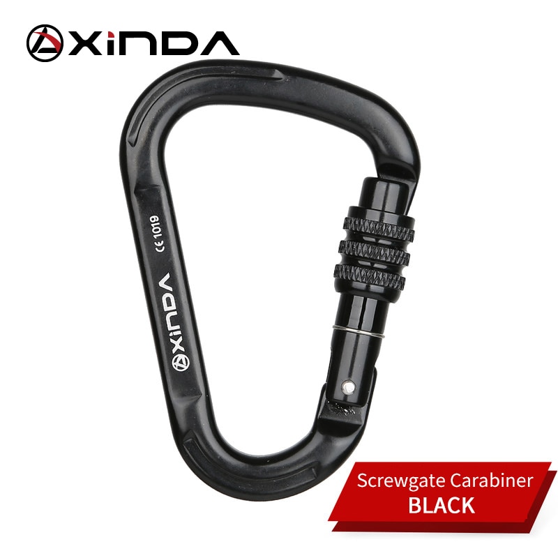 XINDA Outdoor Klettern Karabiner 25KN Sicherheit Stecker Schloss Aluminium legierung Frühling-geladen Tor Schnalle Überleben Ausrüstung