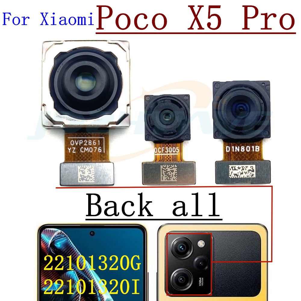 Rear Front Camera For Xiaomi Poco X5 X4 Pro X5pro Frontal Selfie Facing Main Back Wide Camera Module Flex Cable Parts: dark blue