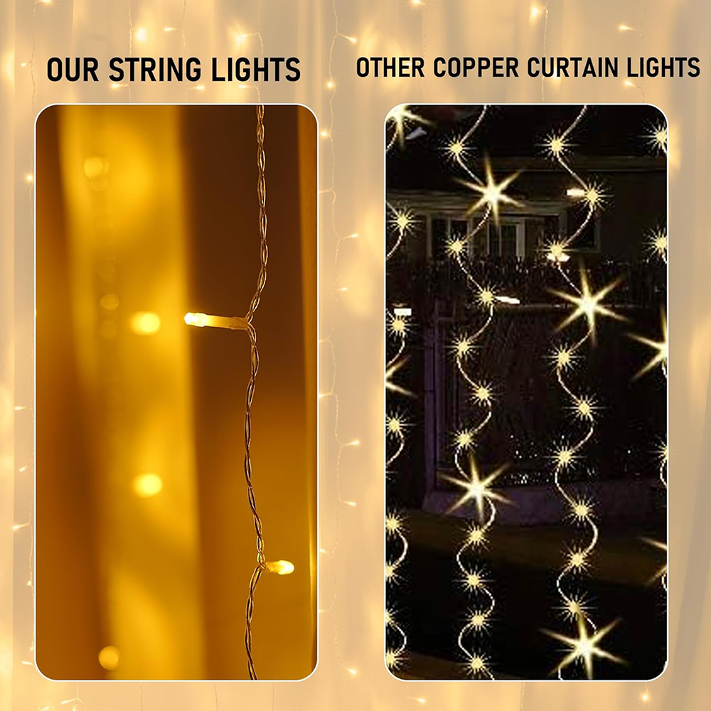 300 LEDS Gordijnen Lichtslingers Witte Tule Achtergrond Pure Achtergrond Gordijnen Voor Bruiloft Verjaardagsfeestje Huis Decoratief