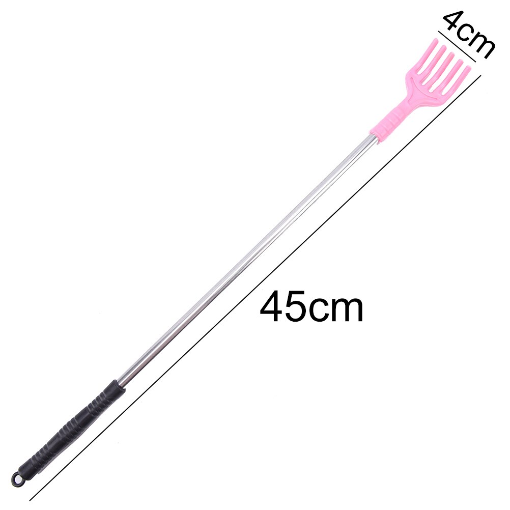 Rascador de espalda extensible telescópico práctico ajustable, Clip de bolígrafo de acero, tapón de columna vertebral, Kit de herramientas de maquillaje para masaje de arañazos de bolsillo