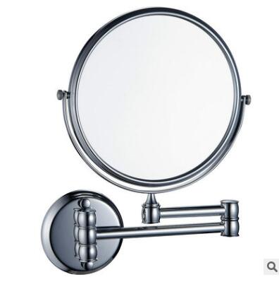 8 Inch Vintage/Goud/Chrome Wandmontage Schoonheid Spiegel, Dubbele Gezicht Vergrootglas Spiegel, telescopische Opvouwbare Make-Up Spiegel Messing: chrome