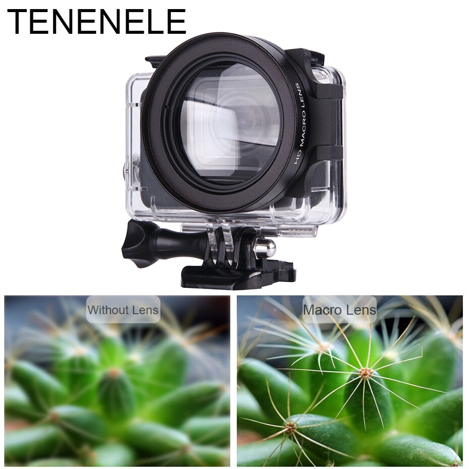 Filtros de cámara deportiva, 58mm, filtro rojo con juego de lentes Macro para GoPro Hero 6/5, filtros de cámara submarinismo negra para Hero