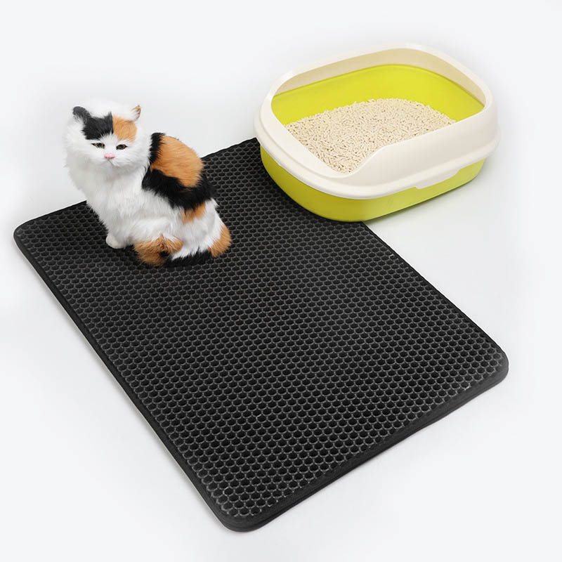 Rechteck Wasserdichte Waben Katze Matten EVA Pet Trapping Halter Katzen Matte Non-slip Puppy Pads: gray / 45x60cm