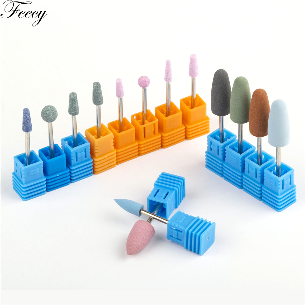 Boule caoutchouc ongles forets pierre céramique fraisage corindon coupeurs brosse électrique Machine rotative vernis manucure outils fefairy 4T
