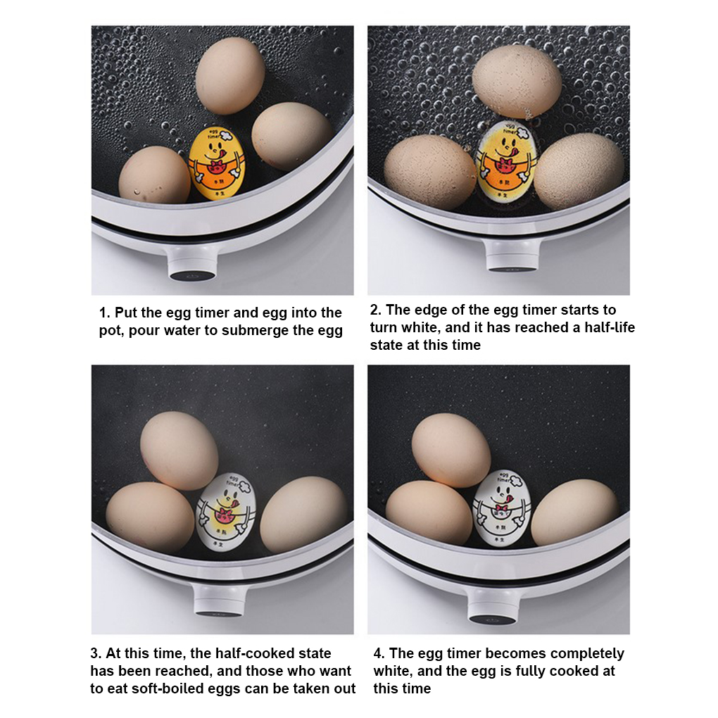 1pcs Egg Timer Water Boiling Kitchen Egg Cooker Color Changing Resin Egg Tool Cooking Helper Reminder For Home Outdoors