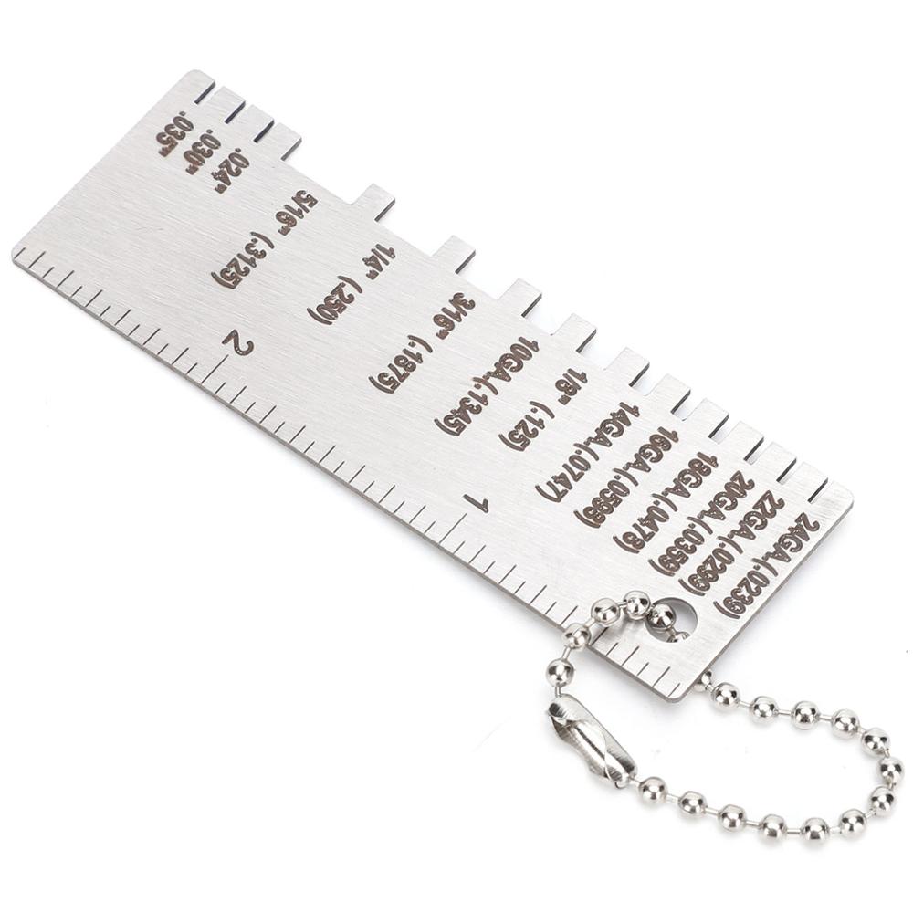 Stainless Steel Wire/Metal Sheet Thickness Gauge Welding Gage Plated Size Inspection Tool