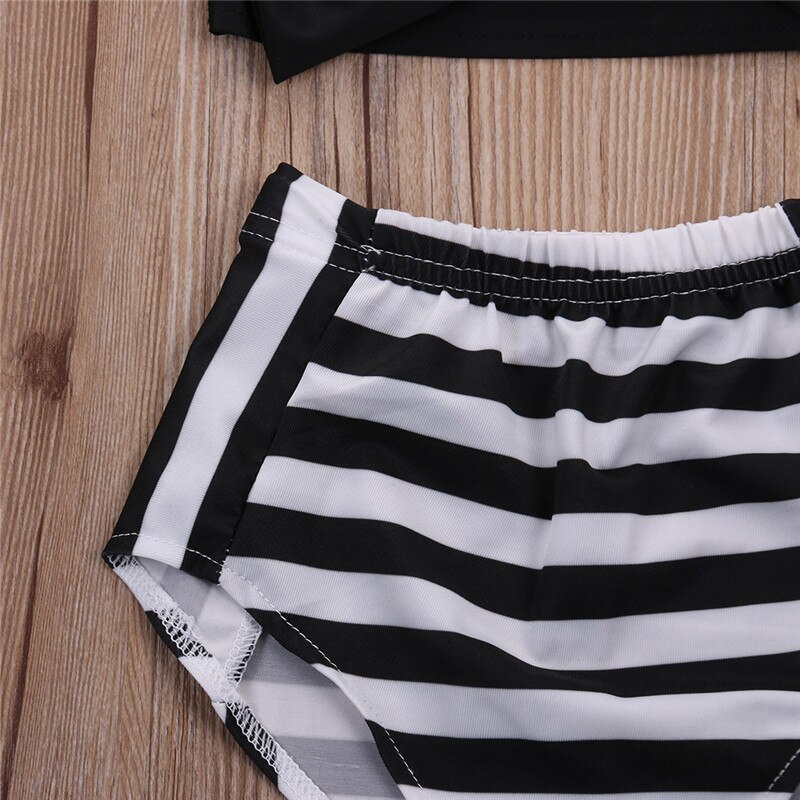 Söt baby barn flicka bikini set badkläder randig triangel rosett simbaddräkt baddräkt stolt prinsessa strandkläder