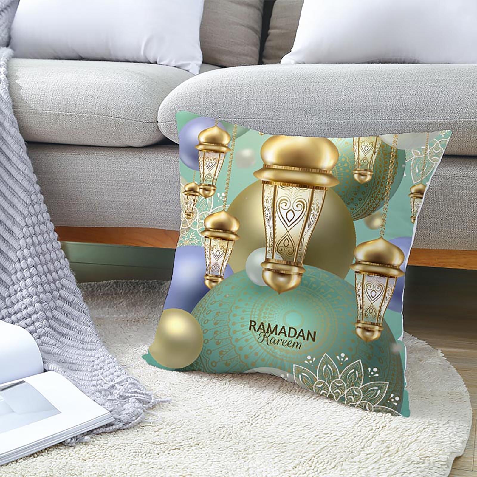 Ramadan musulman Motif Polyester Housse De Coussin Taie D'oreiller Décor À La Maison Taie D'oreiller Douce Bureau kussensloop 45X45Cm