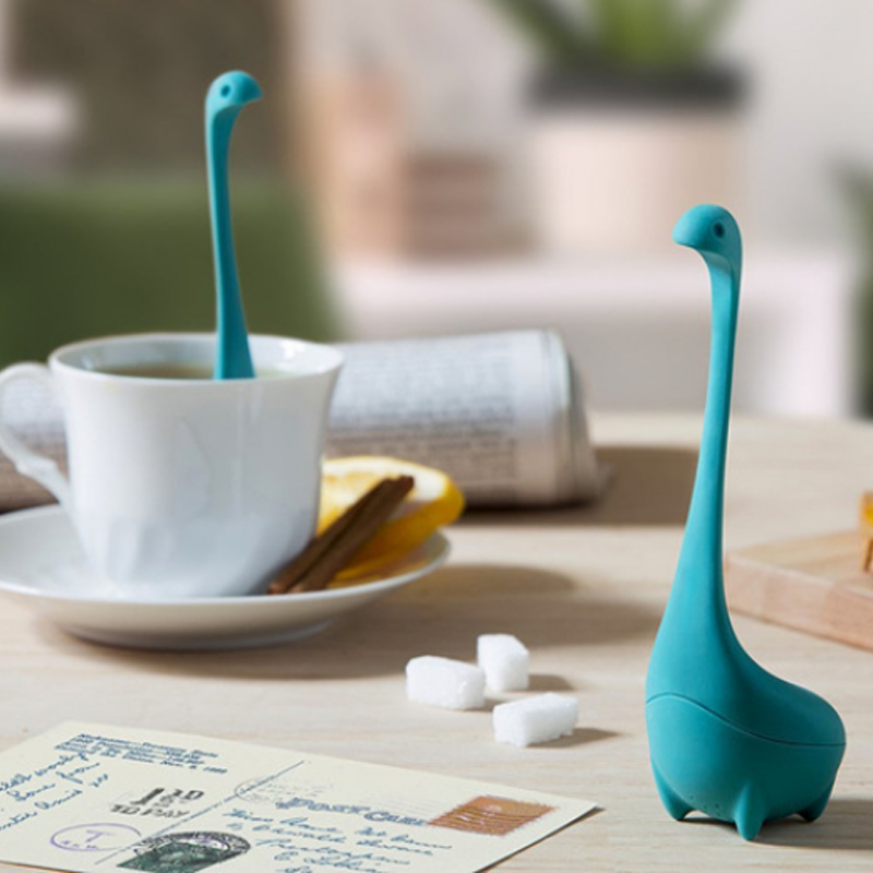 Loch Ness Monster Silicone Tea Infuser Vertical Long Handle Dinosaur Tea Filter Tea Leaking Kitchen Accessories