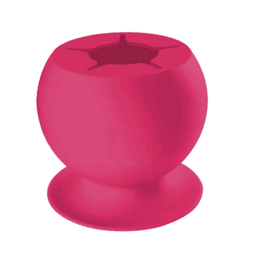 Cubo de basura Manual con ventosa de silicona, manualidades, piezas de chatarra de costura, colección de cajas de almacenamiento de residuos, ayudante para escritorio del hogar: 	Rose Red