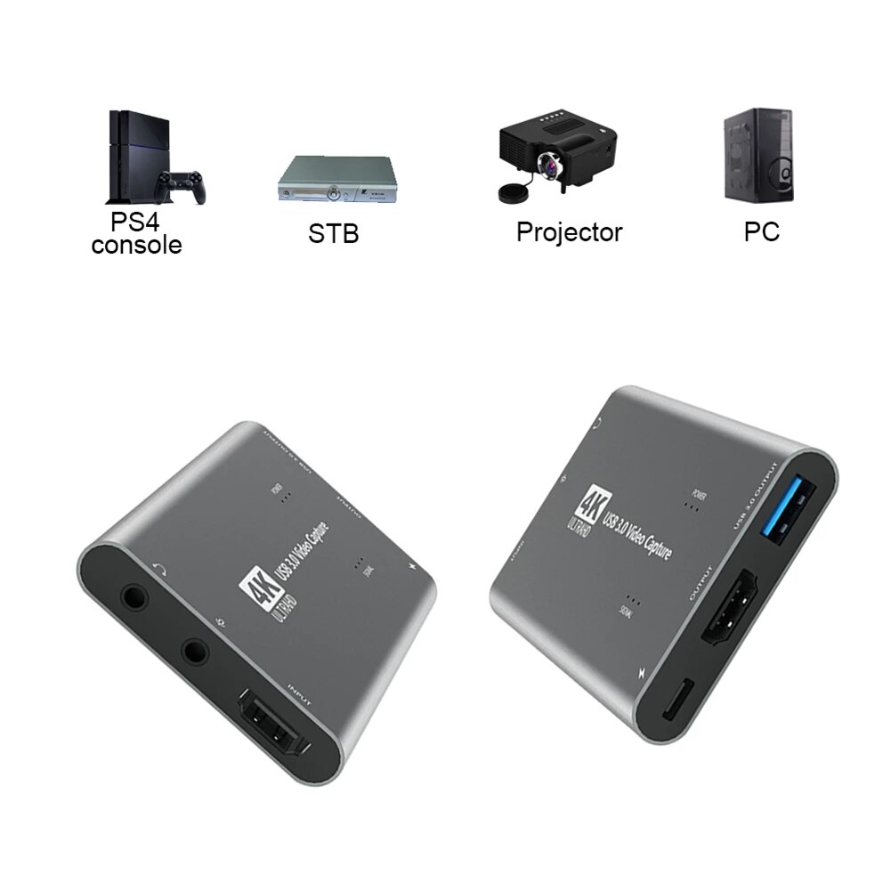 4K Video Capture Card Hdmi Usb 3.0 HD TV Video Live Broadcasts Video Recording Game Capture For Xbox One PS4 Nintendo Switch