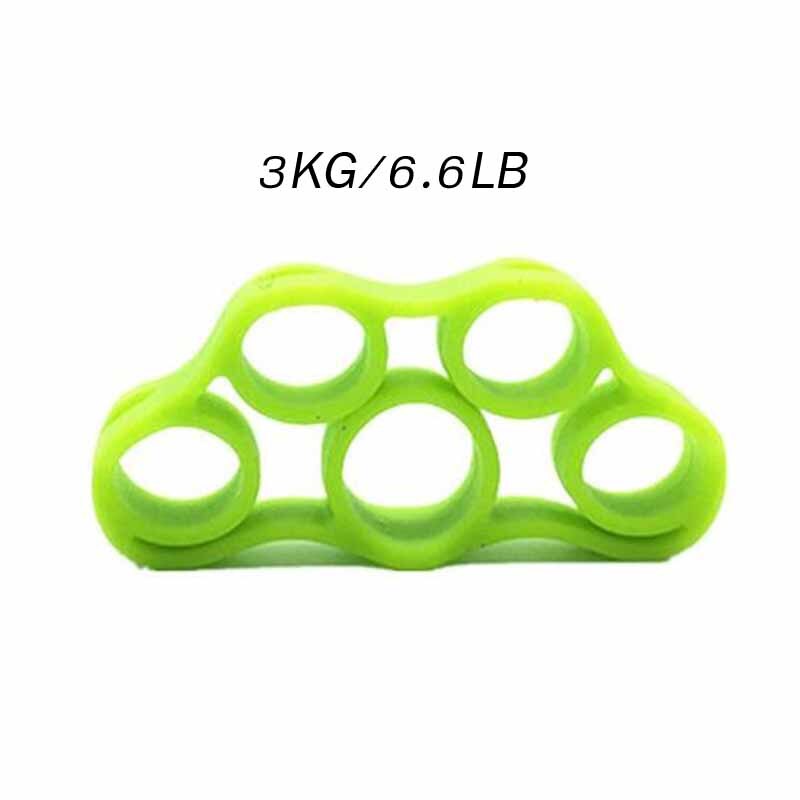 Anillo de tracción de silicona para dedo + bandas de resistencia para entrenamiento, anillo de goma, expansor de agarre de mano, antebrazo, muñeca, entrenamiento carpiano: Green F