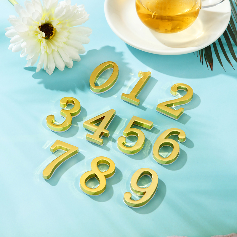 1PCS Metal House Number Self-Adhesive Apartment Door Numbers House Number Plate for Outdoor Hotel Home Mail Box Label #0-9