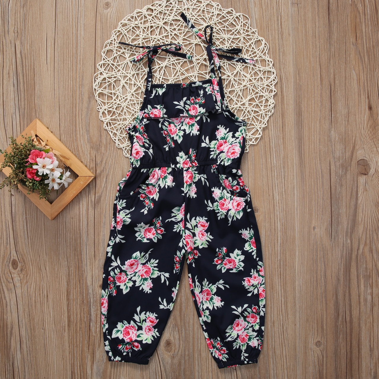 Pudcoco, peto para niñas, ropa de verano, peto, monos, estampado de flores