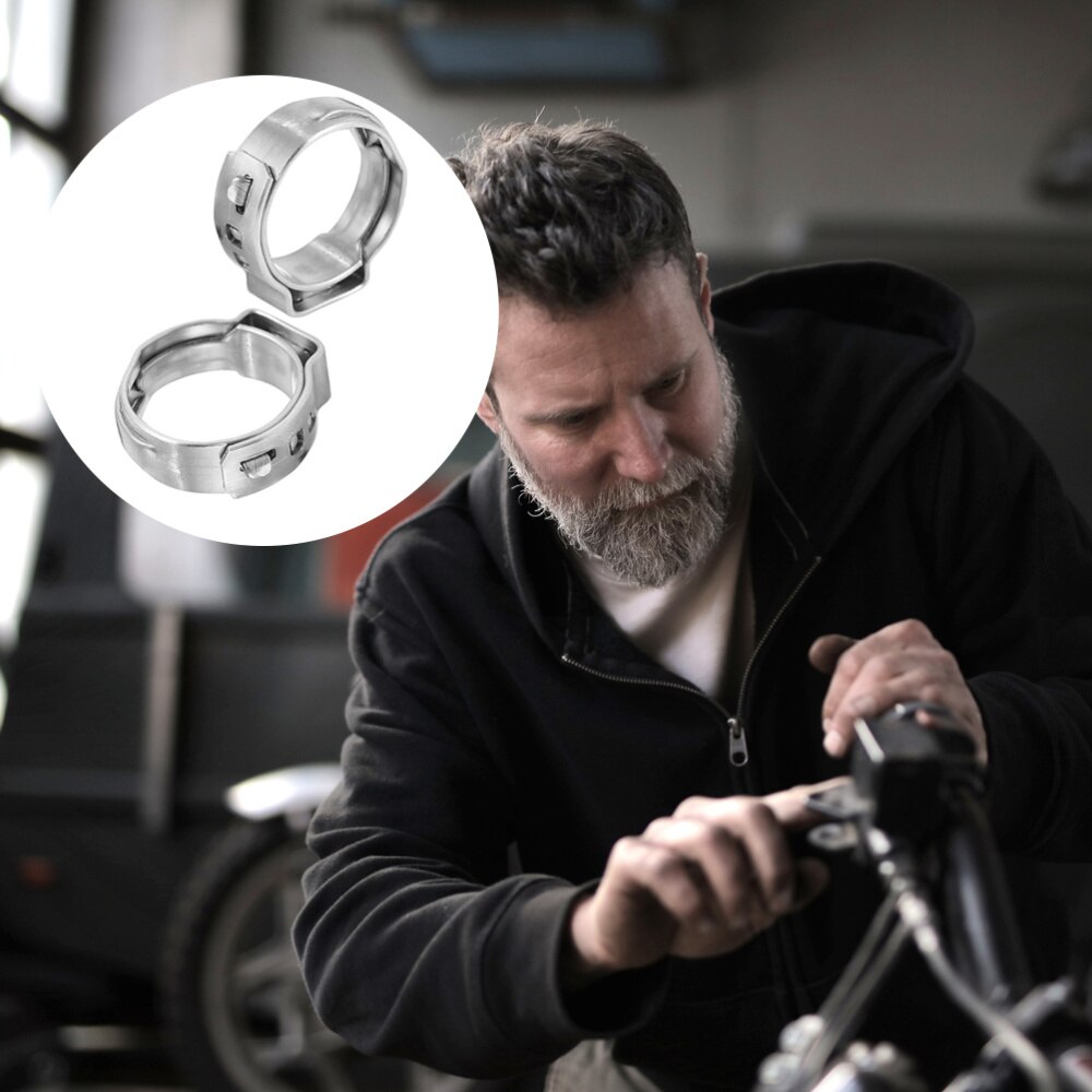 128pcs Hose Clamp Stainless Steel Hydraulic 5.8-21mm Hose Clip for Vehicle Boat Car