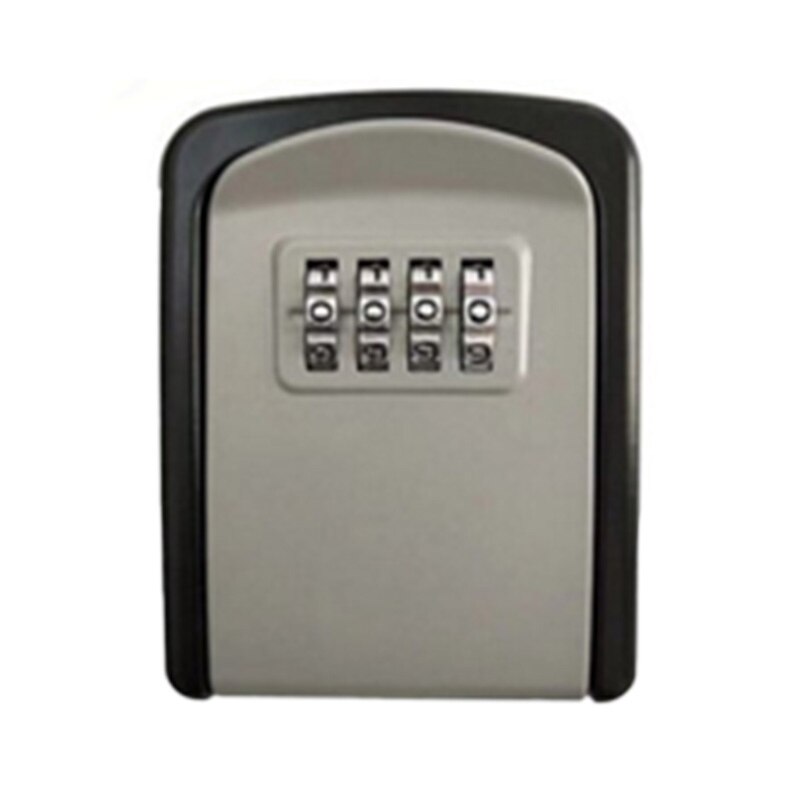 Lock Security Wall Mounted Key Lock Box Safe With 4 Digit Combination Lock Home Outdoor Secret Key Lock Box Safe Deposit Box: Gray