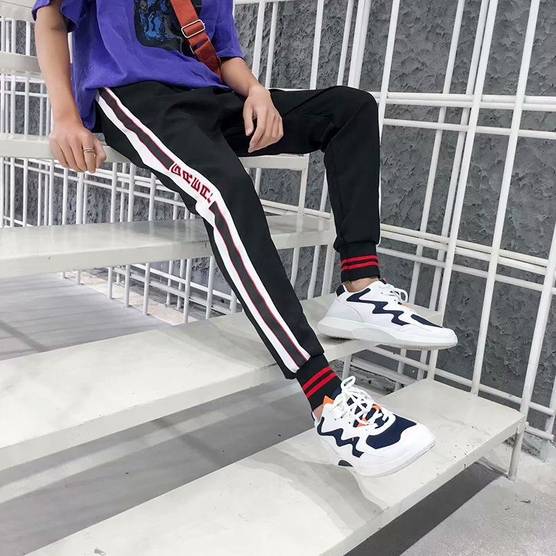Casual streetwear bukser herre sidelommer cargo bukser mænd joggers casual bukser: Asiatisk størrelse xxxl / Sort