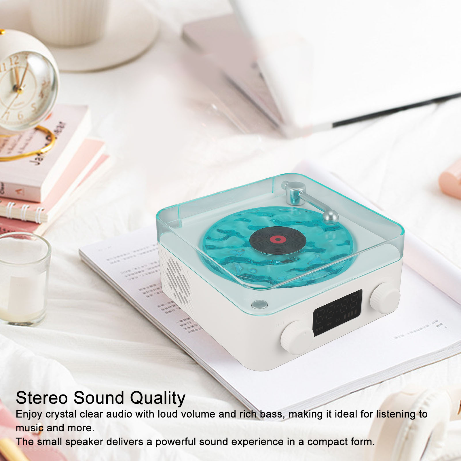 Platenspeler Speaker 3 In 1 Draagbare Bluetooth Speaker Oplaadbare Stereo Geluid Multifunctioneel Stijlvol Voor Woonkamer