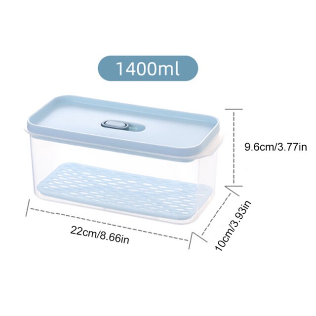 Food Storage Container with Lids Airtight Kitchen Storage Organizer for Fruits, Vegetables, Meat: Silver