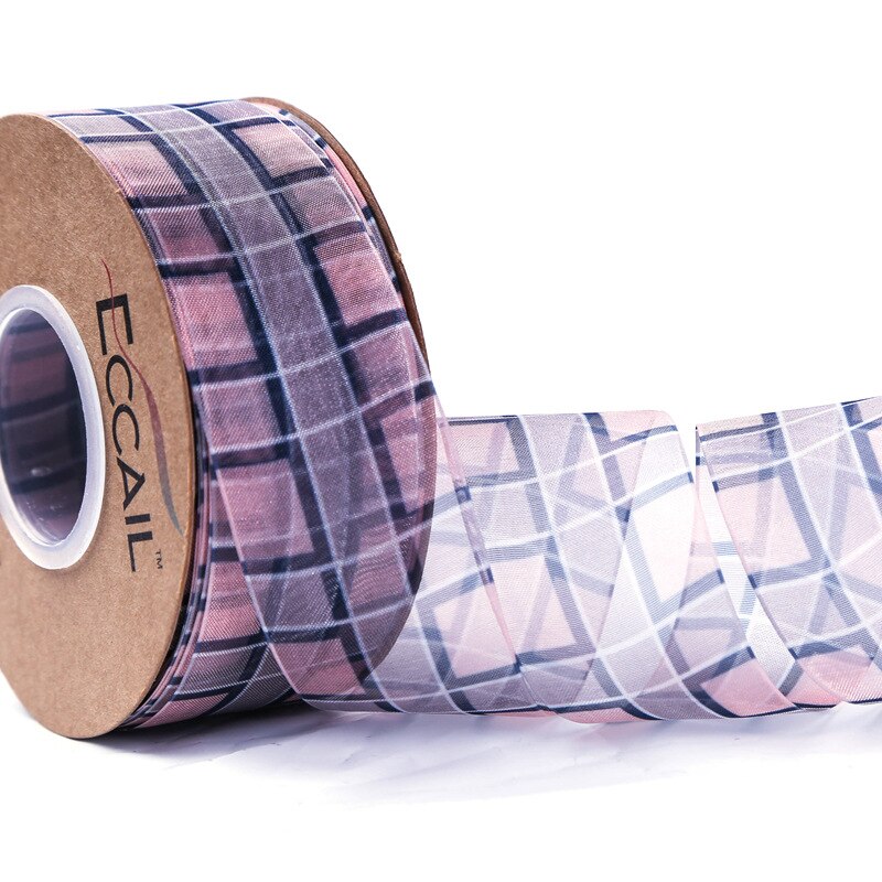 Schotse ruit geruit gingham lint organza tape 40mm 50 yards/lot haarstrikken hoofdband stropdassen broche diy materiaal knutselspullen: 3