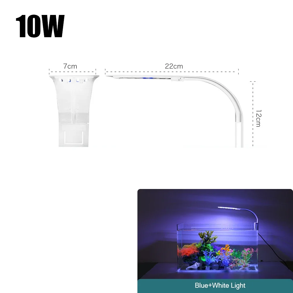 Super Slim LED Aquarium Licht Beleuchtung Pflanzen Wachsen Licht 5W/10W/15W Wasserpflanze Beleuchtung Wasserdichte Clip-on Lampe Für Aquarium: Blau / US-Stecker