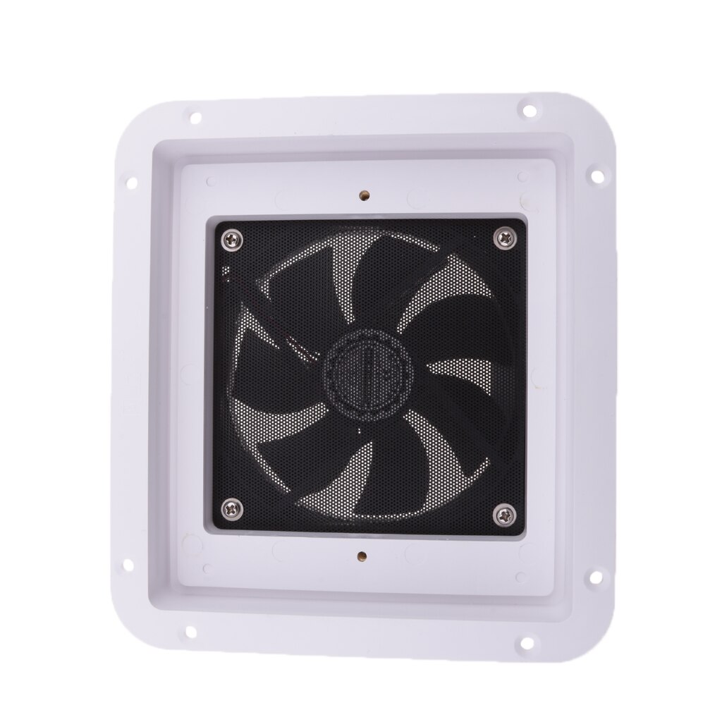 12v Exterior Air Ventilation Cooling Fan No Noise Motorcycle Camper RV White